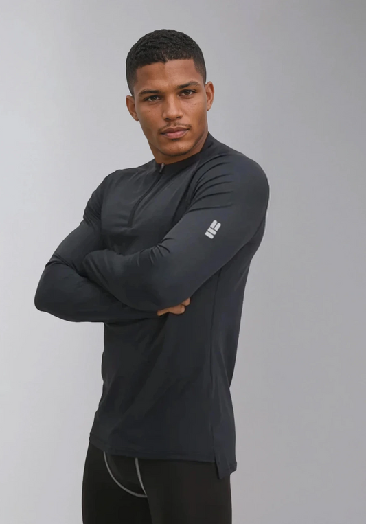 Mind Above Body™ Performance Quarter-Zip Top – Black (Pre Order)