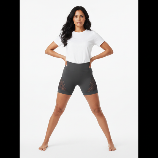 Mind Above Body™ Sculpt Mesh Seamless Shorts – Grey (Pre-Order Now)