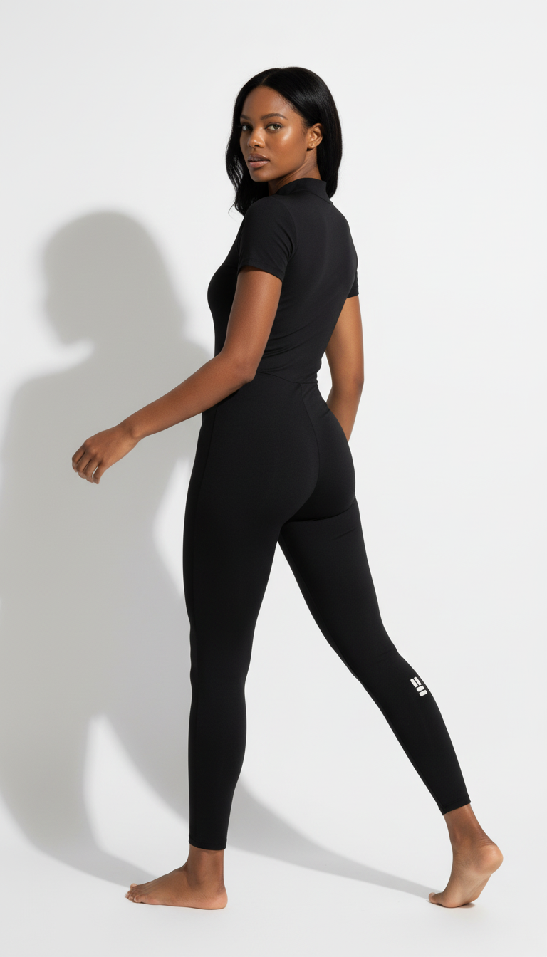 Mind Above Body™ Contour Zip-Front Jumpsuit Black