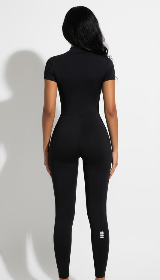 Mind Above Body™ Contour Zip-Front Jumpsuit Black